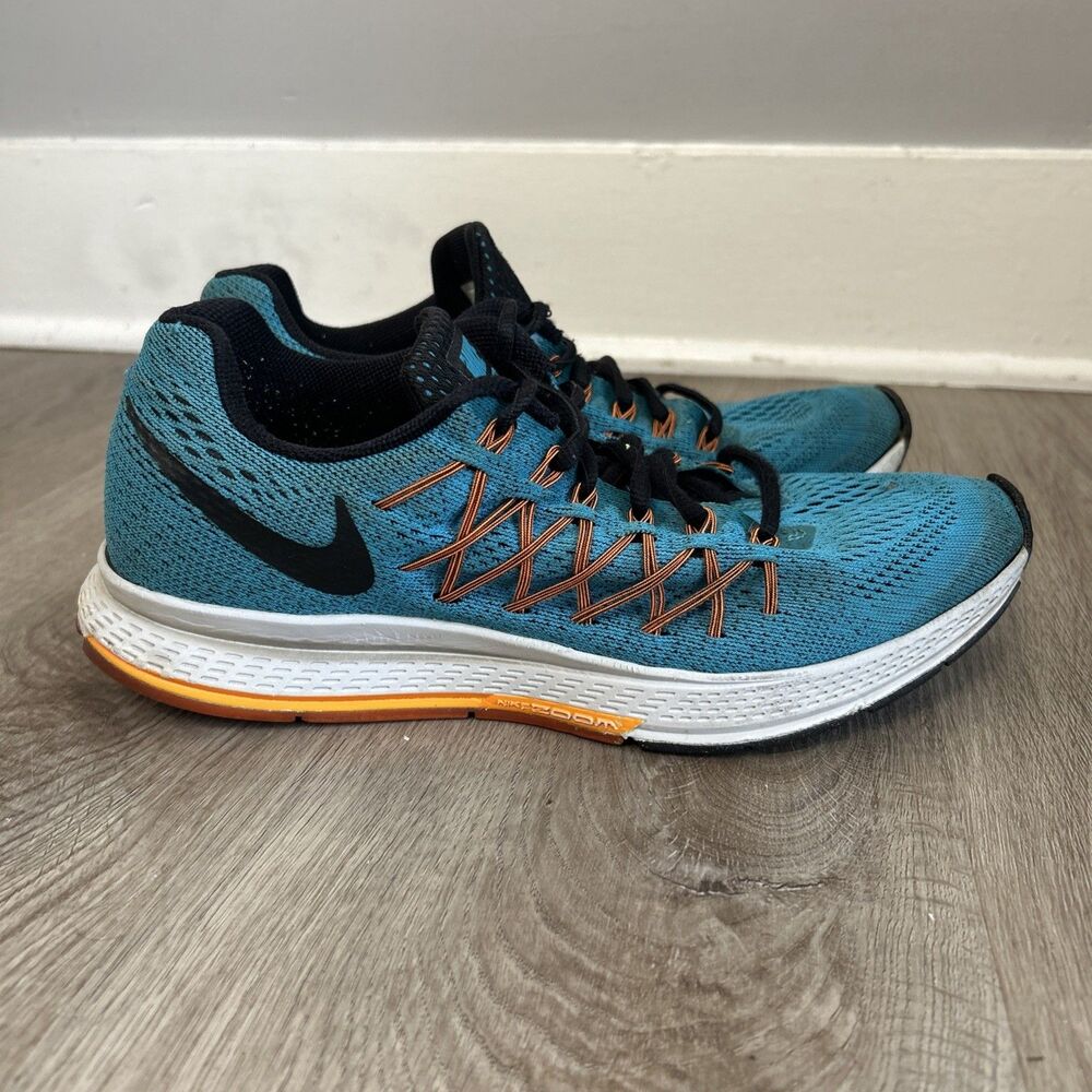 Nike Air Zoom Pegasus 32 Sneakers Mens 10.5 Aqua Orange Running Shoes 749340-400